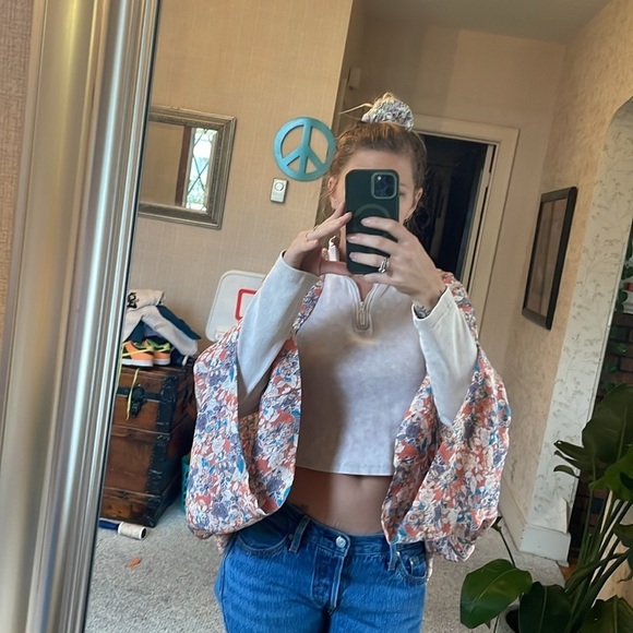 Garnet Hill Silk Floral Kimono Cover - Picture 11 of 11